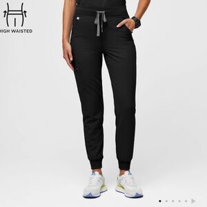 Figs High Waisted Zamora Black Scrub Pants